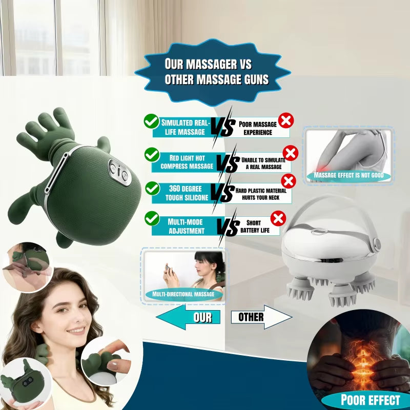 Neck Massager 2025 Electric Shoulder & Cervical Massage Deep Tissue Body Massager Almost Real Person Massager